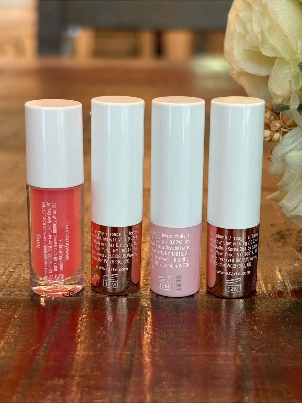 New TARTE Maracuja MELT MASK, LIP PLUMP x 2 & LIP BALM Carded LIP MINIS 4 Pieces